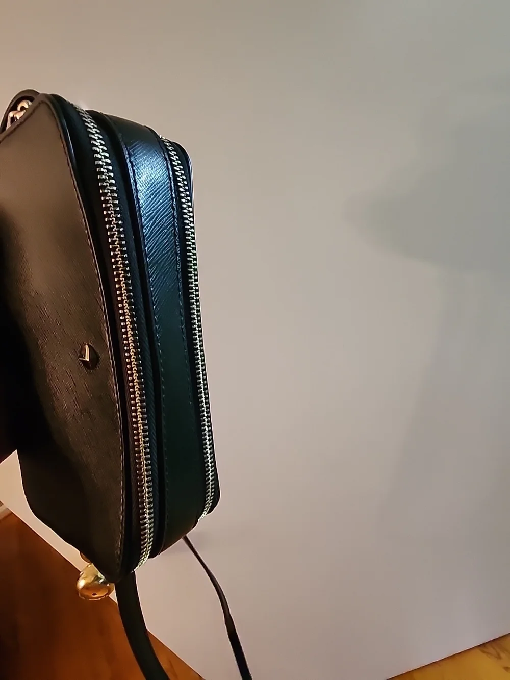 Kate Spade Lauren Black Saffiano Leather Camera Crossbody with Gold Accent - Picture 12 of 13